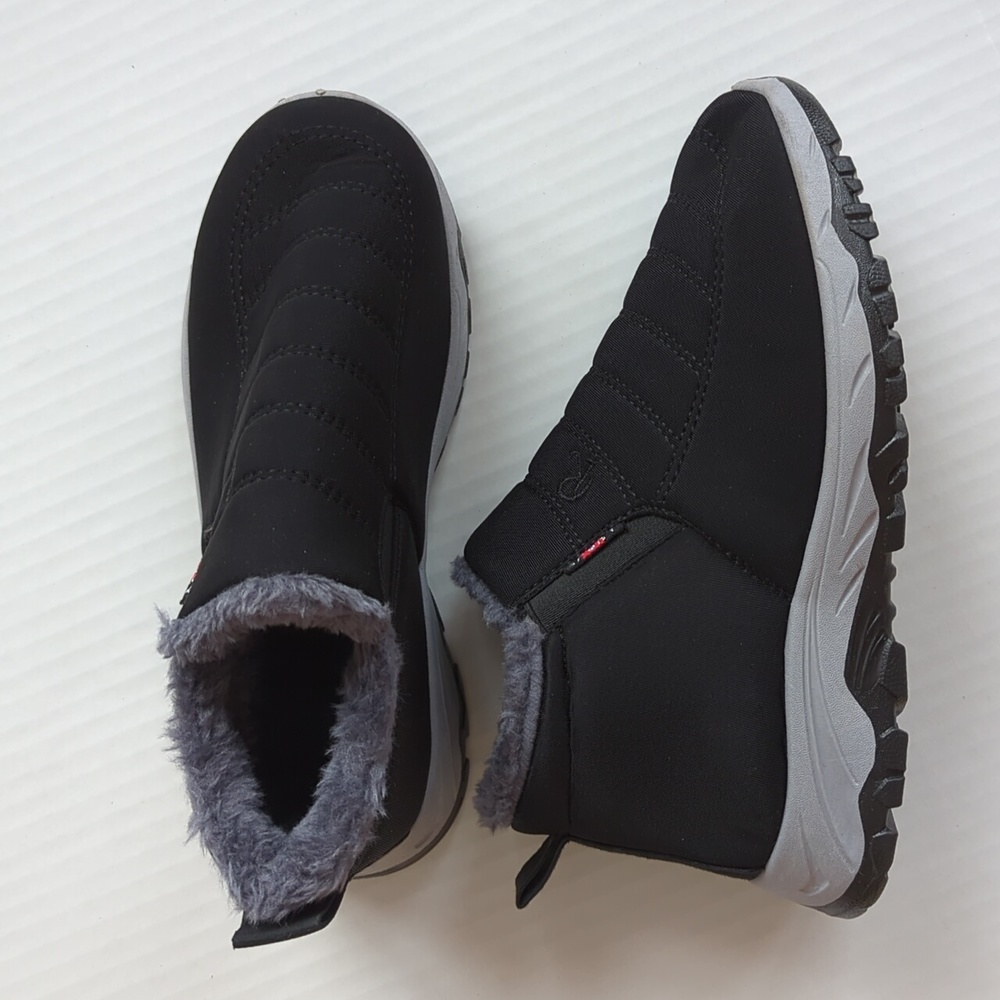 Fashion Sport Warm Plush Slip On Booties US Size 8 Black 39